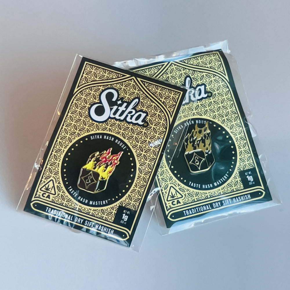 Sitka Flaming Hash Cube Soft Enamel Pin